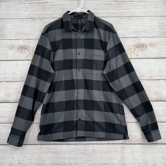 Lululemon Shirt Mens Large Plaid Button Up Long Sleeve Polyester Casual - Picture 1 of 10